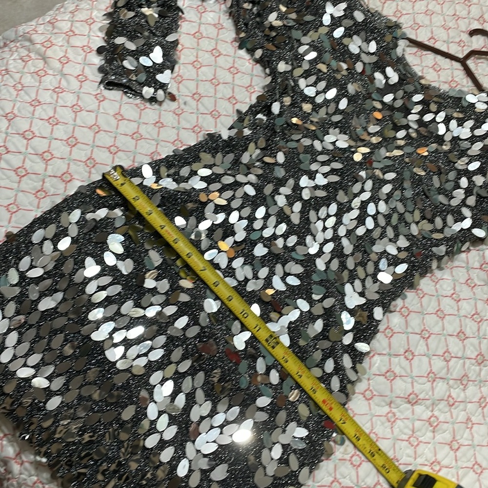 vintage Nightline pallet sequin metallic semi sheer dress - Picture 11 of 14
